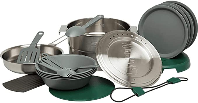 Stanley Base Camp Cook Set for 4 21 Pcs Nesting Cookware Made from Stainless Steel